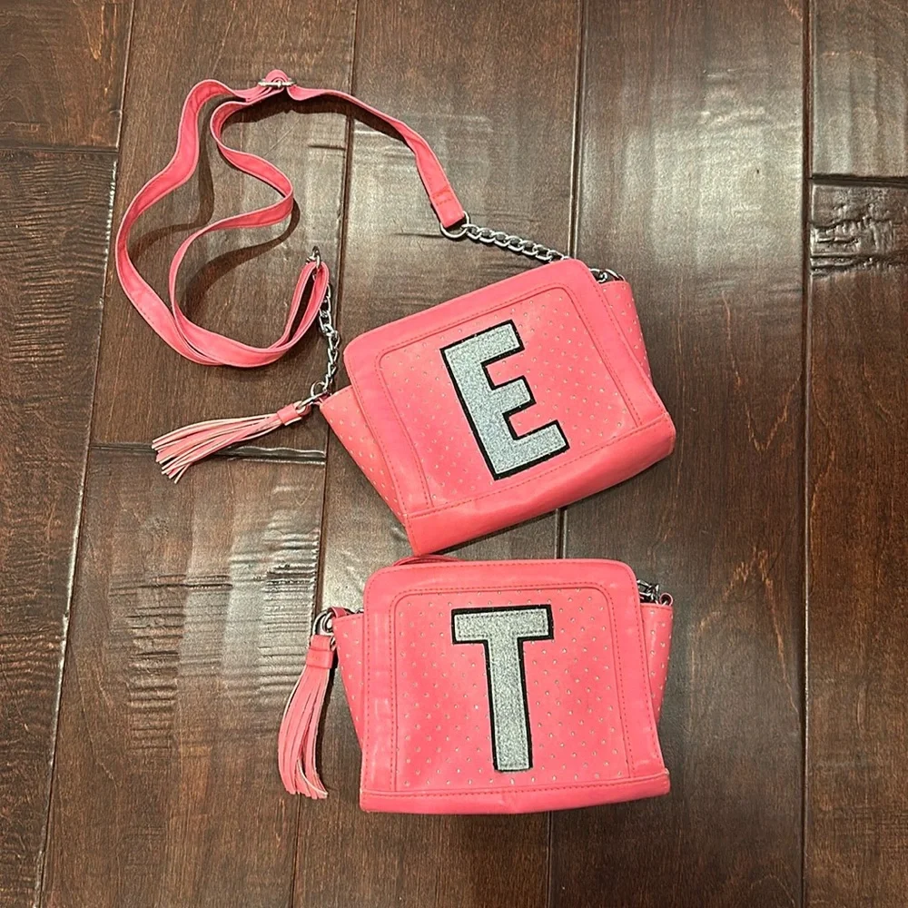 Letter E and Letter T kids crossbody handbags